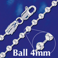 Sterling Silver ball chain 4 mm